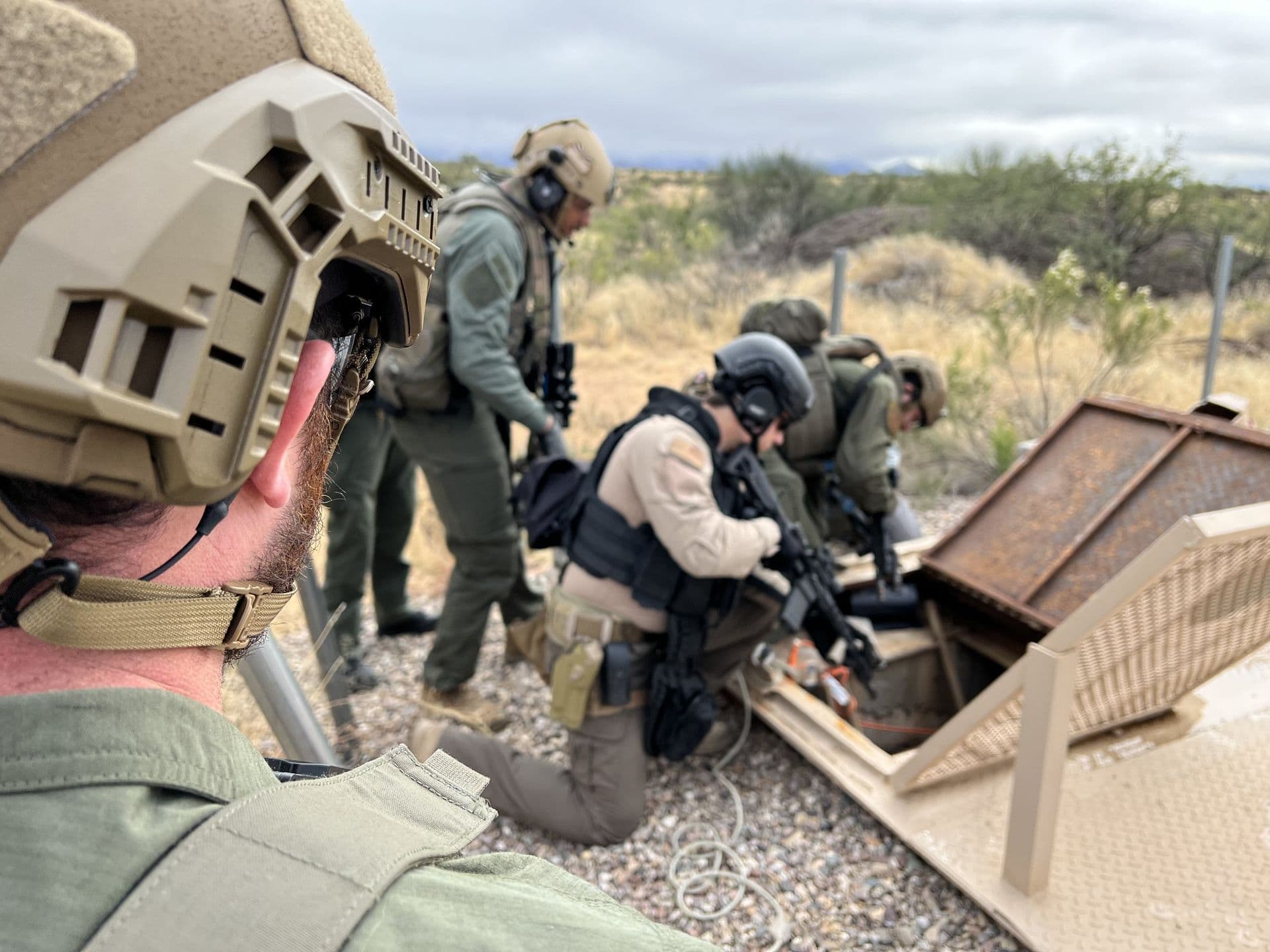 A team working together in the field